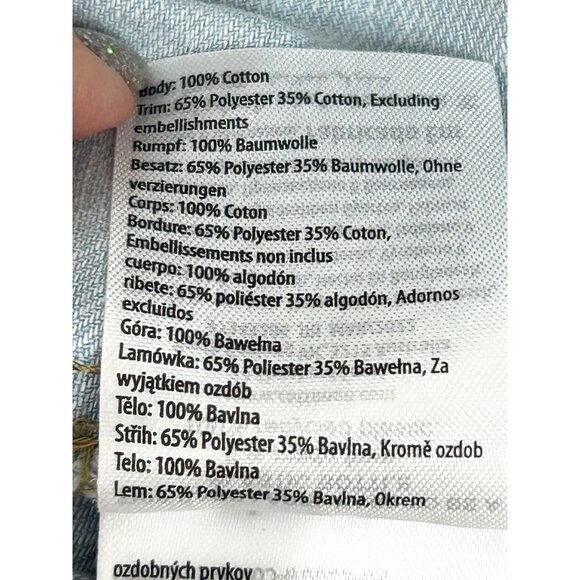 Cotton On Kids Girl Light Blue Denim Dress 6 Snap Buttons Short Sleeve Band Neck - Picture 15 of 16